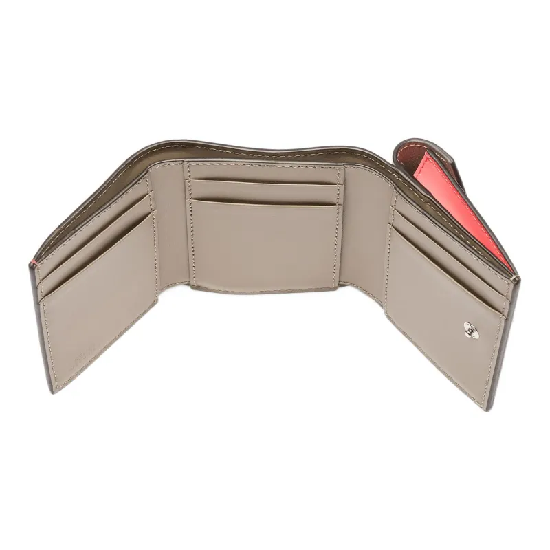 FENDI Leather Wallet Medium Size Women's Pink/Brown-3