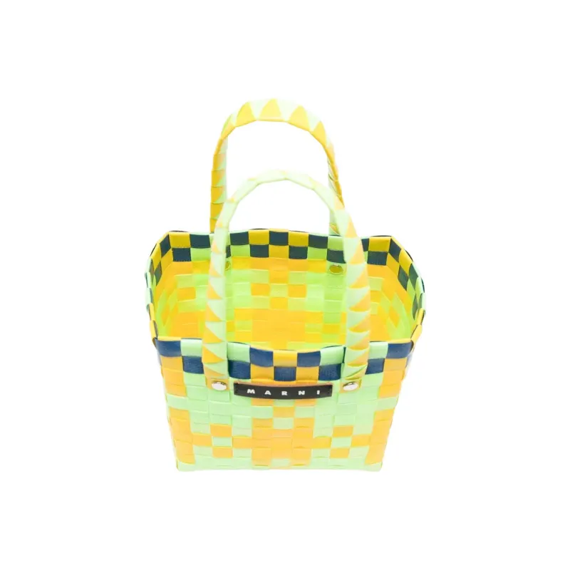 MARNI Logo Patch Woven Tote Bag-2