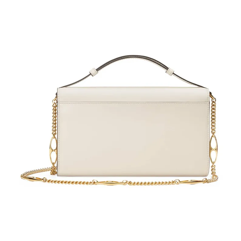 GUCCI Zumi Leather Portable Crossbody Bag Shoulder Bag Small Size Women's White-3