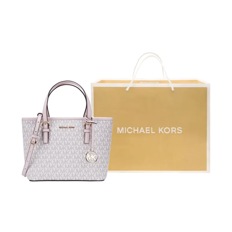 MICHAEL KORS Jet Set Travel Extra Small Logo Top Zip Tote Bag-5