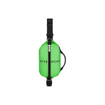 GIVENCHY G-Zip Leather Crossbody Bags Fanny Pack Men's Bright Green