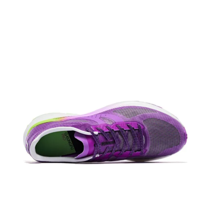 QIAODAN Feiying 1.0 Anti Slip And Wear Resistant Breathable Low Top Running Shoes Men's Purple Green-3