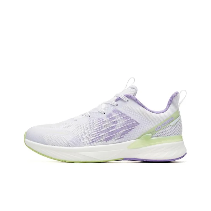 QIAODAN Boundless 4.0 Shock Absorbers With Slip Resistant Features Low Top Running Shoes Women's White Purple-0
