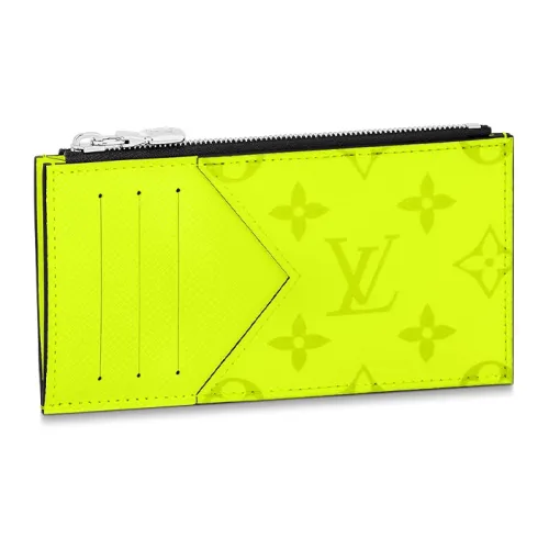 LOUIS VUITTON Coin Card Holder Neon Yellow