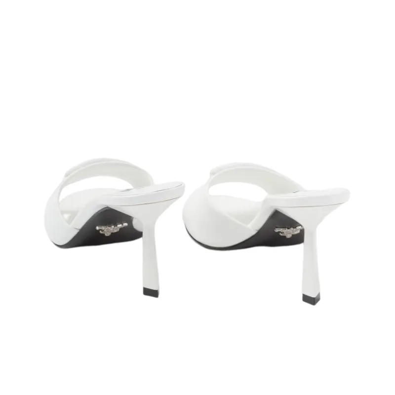 PRADA 75mm Brushed Leather Mules-4