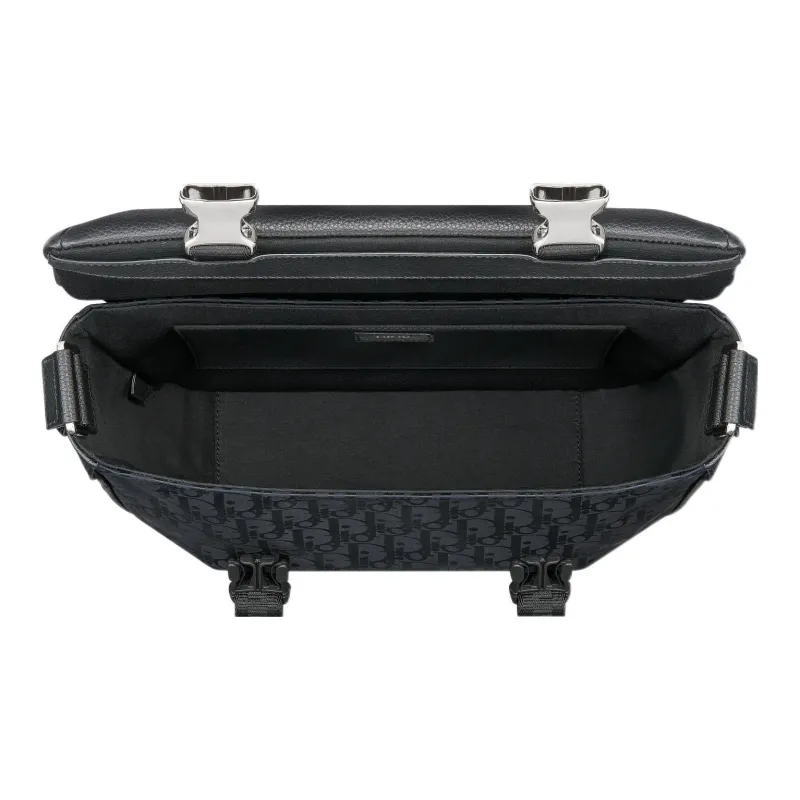 DIOR With Cow Leather Messenger Bag, Shoulder Bag, Crossbody Bag Regular Men's Black-3