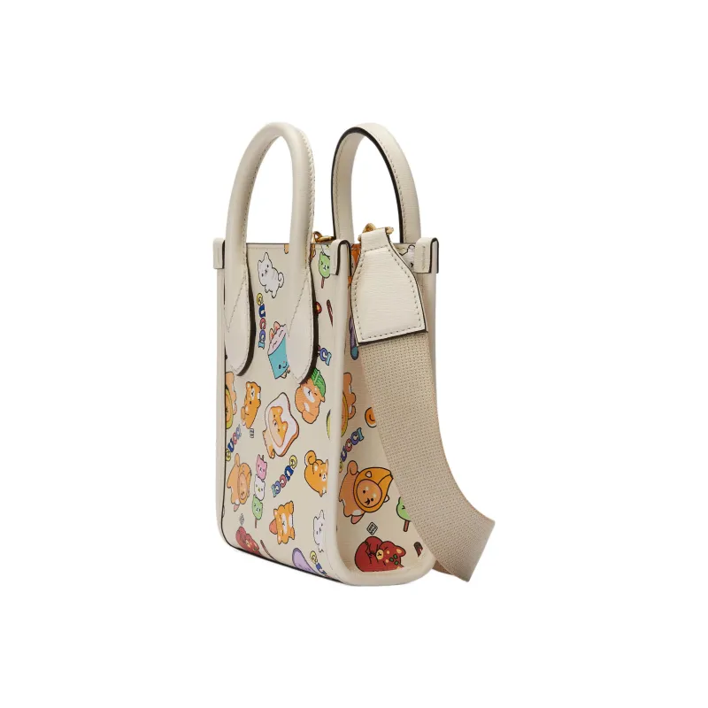GUCCI Ophidia Leather Tote Bag, Shopping Bag, Shoulder Bag, Handbag Mini Women's White-1