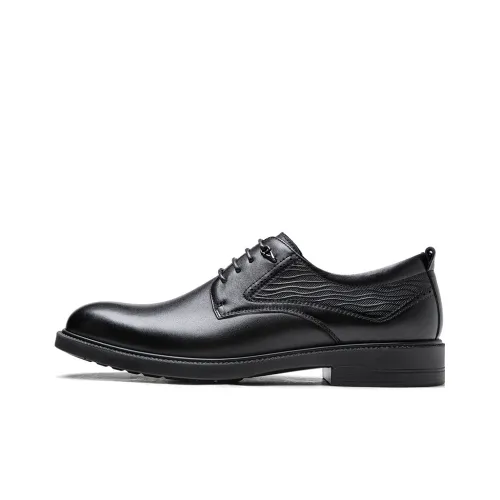 CAMEL Dress Shoes Men Low-Top Black