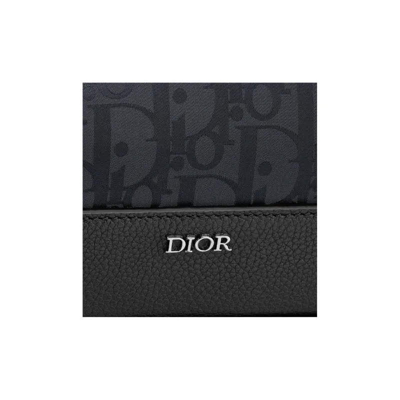 DIOR With Cow Leather Messenger Bag, Shoulder Bag, Crossbody Bag Regular Men's Black-6