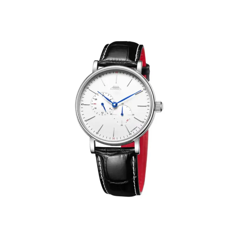 Beijing Mechanical Movement Genuine Leather Strap Watch Men's Watches White Dial-4