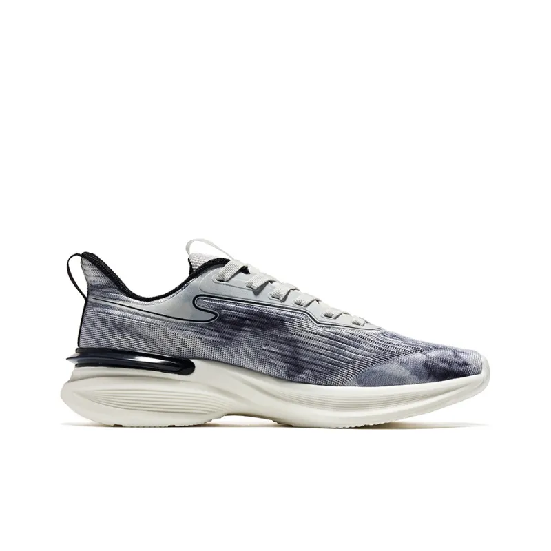 Erke Anti Slip Wear Resistant Running Shoes Men's Gray White-1