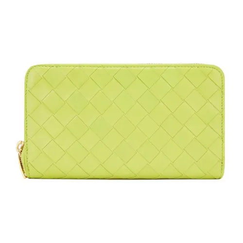 Bottega Veneta Sheepskin Wallet Large Size Women's Kiwi Green