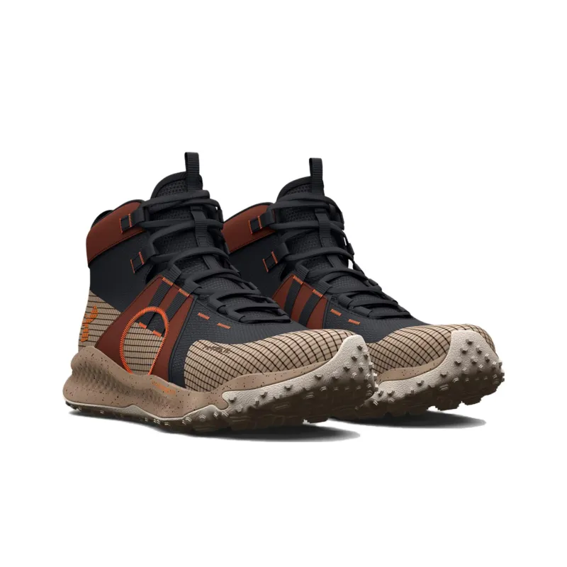 Under Armour Anti Slip Wear Resistant High Top Running Shoes Men's Brown Black-2
