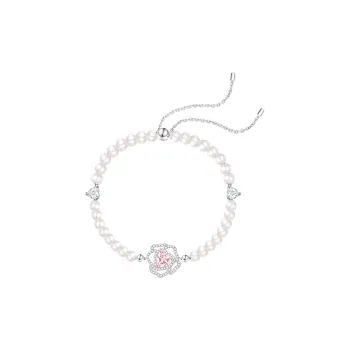 FANCI S925 Silver With Pink Gemstone Inlay Bracelets Women's