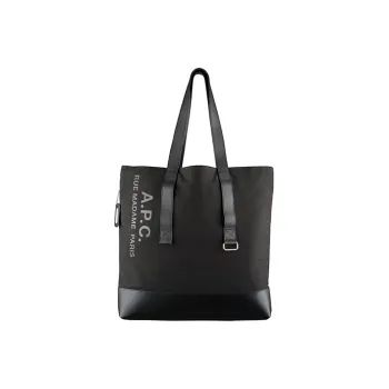 A.P.C Cotton Tote Bag, Shopping Bag, Shoulder Bag, Handbag Unisex Black