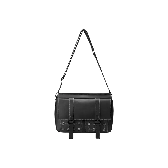 GUDI Microfiber Synthetic Leather Crossbody Bag Detachable Shoulder Strap Adjustable Large Size Men's Black-6