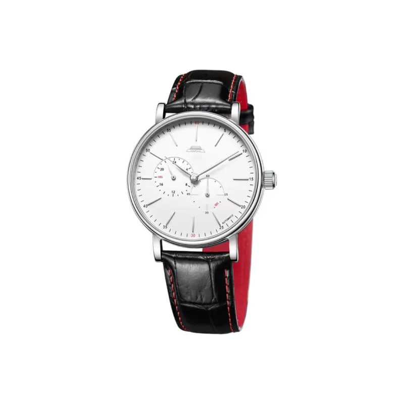 Beijing Mechanical Movement Genuine Leather Strap Watch Men's Watches White Dial-3