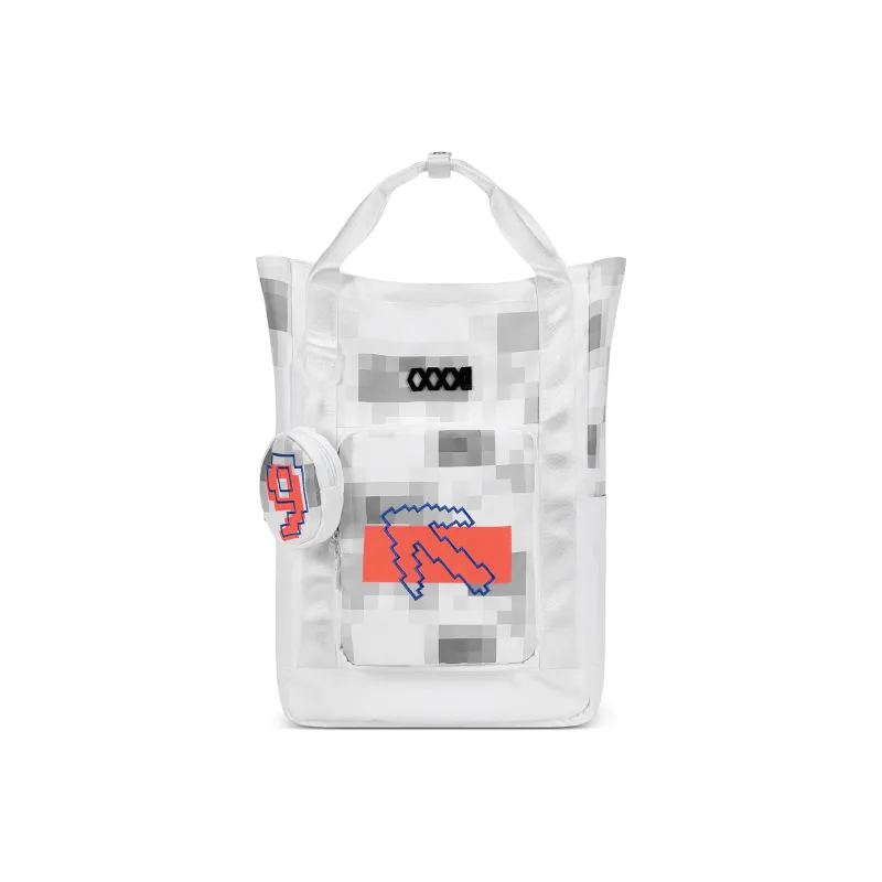 COEXISTENCE 3m Reflective Design Water Repellent Fabric Backpack Handbag Tubas Unisex White Orange-1