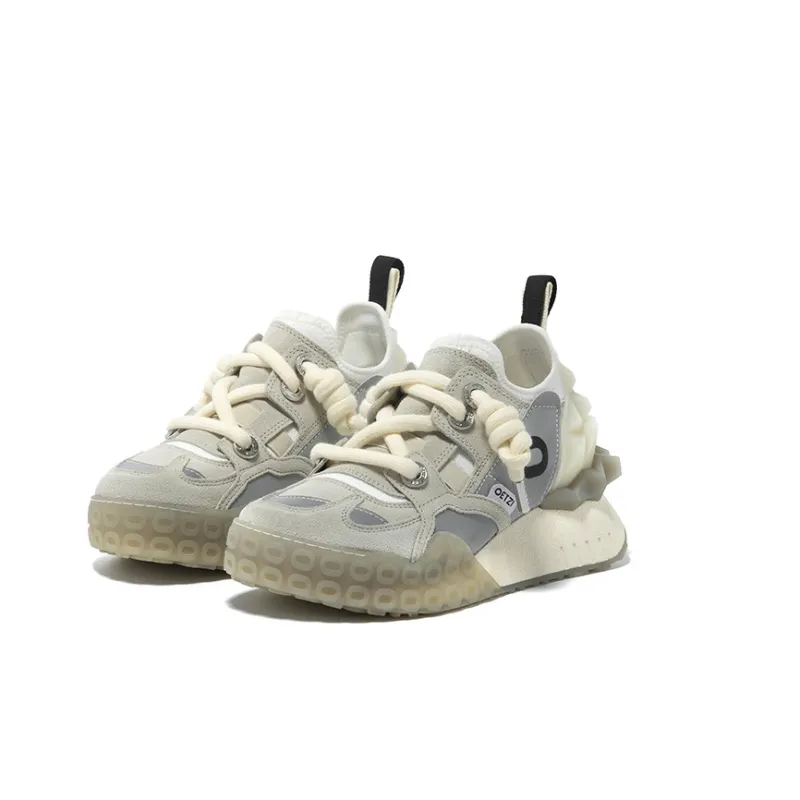 OETZI Casual Shoes Unisex Low Top Light Gray-1