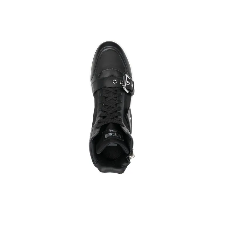 MOSCHINO Stylish Skateboarding Shoes Men's Black-4