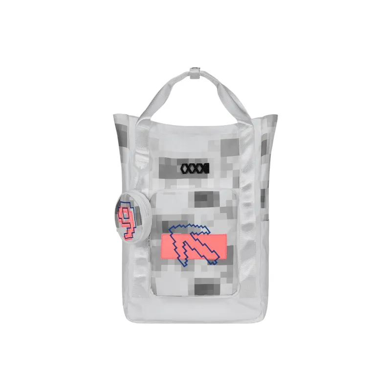 COEXISTENCE 3m Reflective Design Water Repellent Fabric Backpack Handbag Tubas Unisex White Orange-4