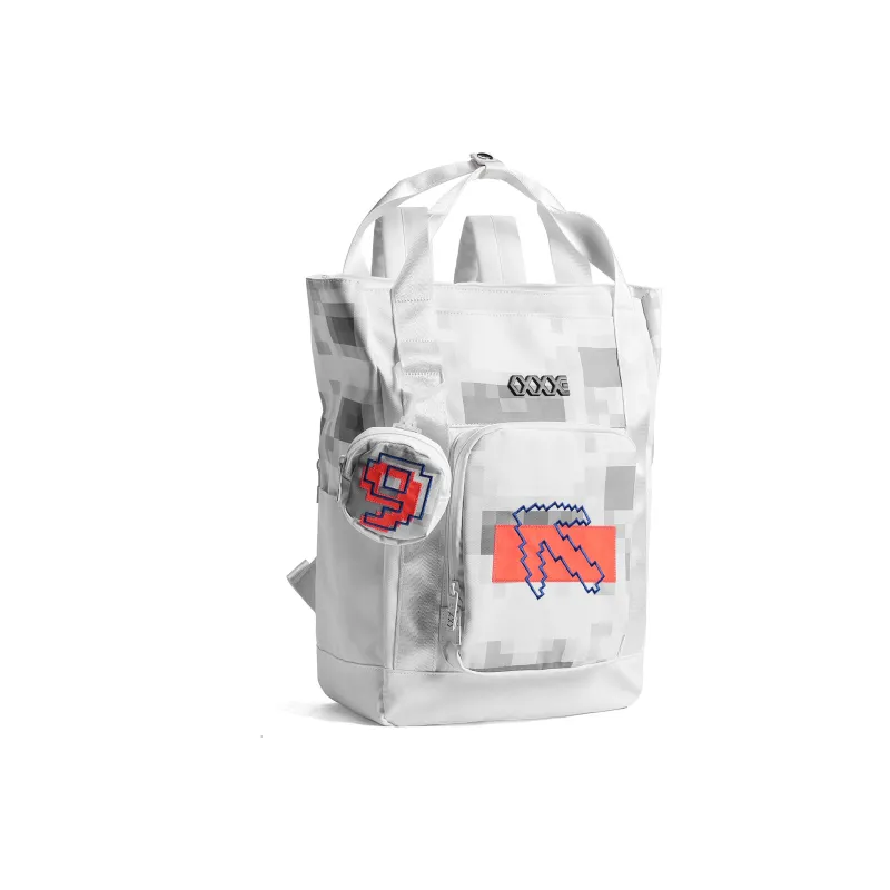 COEXISTENCE 3m Reflective Design Water Repellent Fabric Backpack Handbag Tubas Unisex White Orange-0