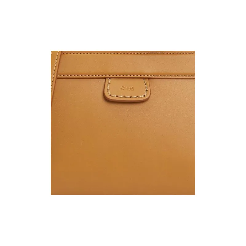 Chloe Calfskin Shoulder Bag, Crossbody Bag Regular Women's Brown-6