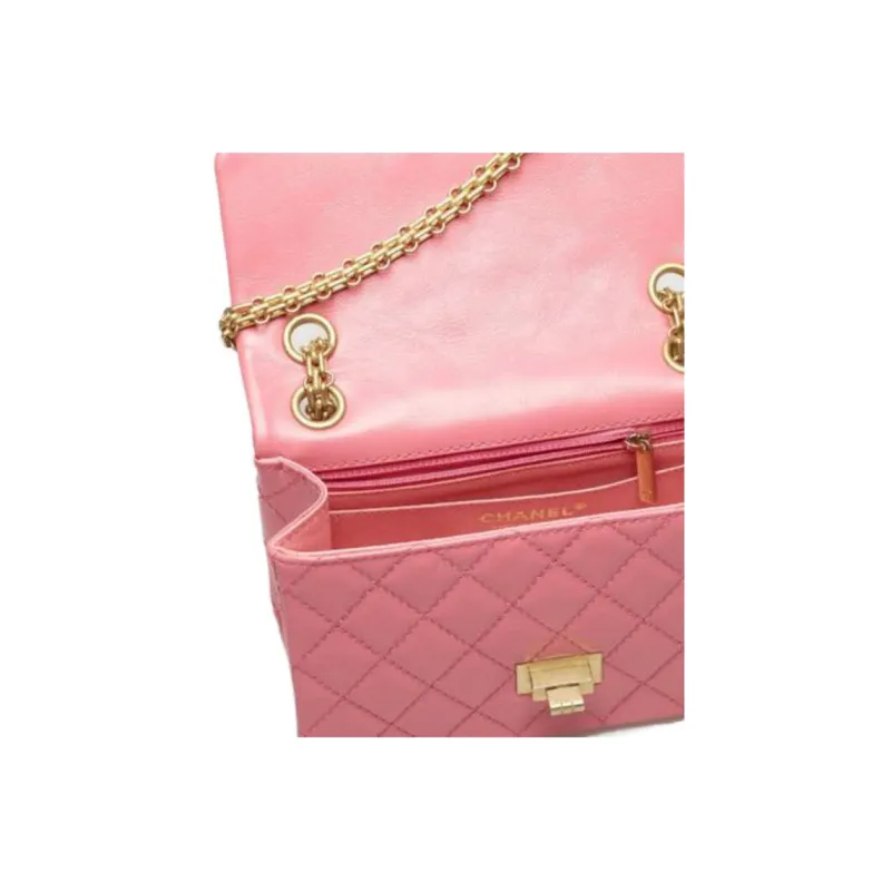 CHANEL 2.55 Calfskin Shoulder Bag Crossbody Bag Mini Women's Coral Pink-1