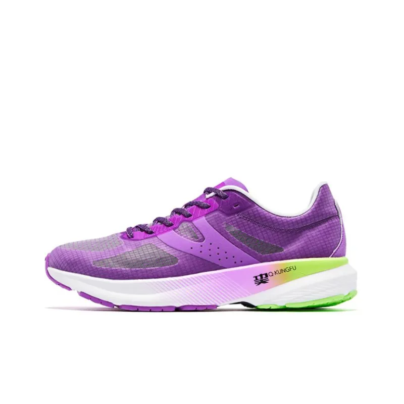 QIAODAN Feiying 1.0 Anti Slip And Wear Resistant Breathable Low Top Running Shoes Men's Purple Green-0