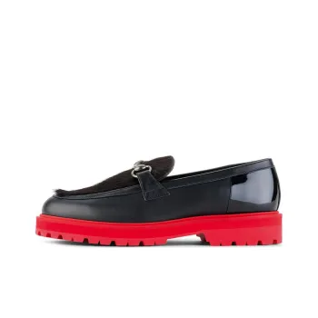 Onitsuka Tiger Bit Loafer Cushioned Slip Resistant Abrasion Resistant Low Top Sports Casual Shoes Women's Black Red
