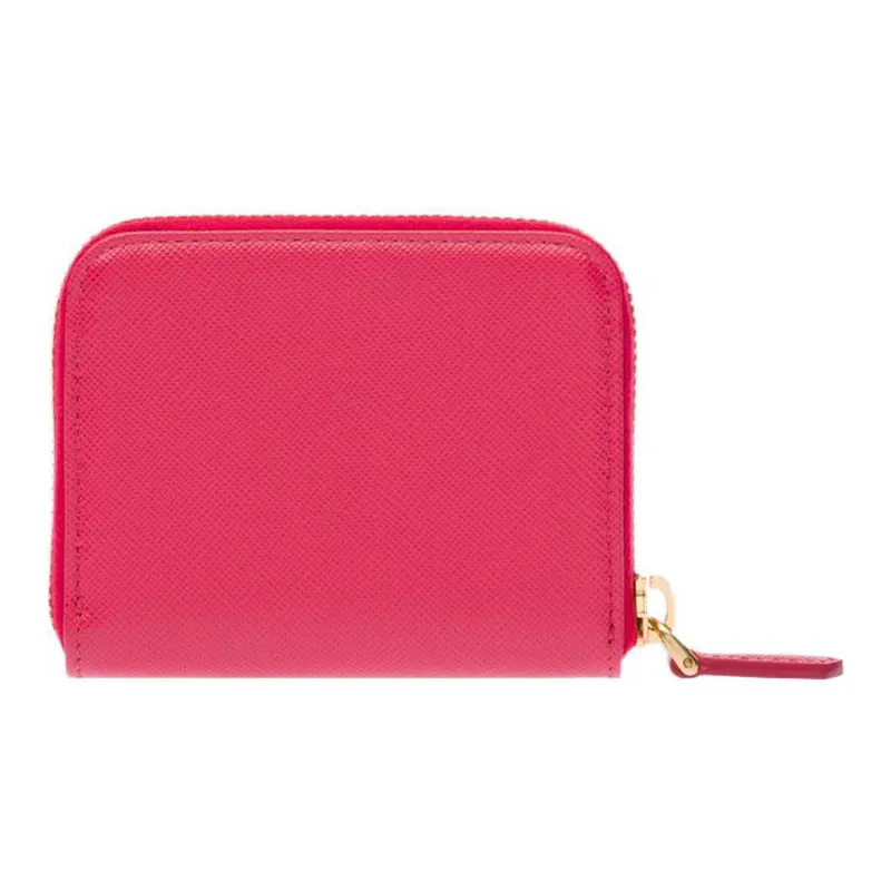PRADA Saffiano Leather Coin Purse Women's Pink Ranunculus-1
