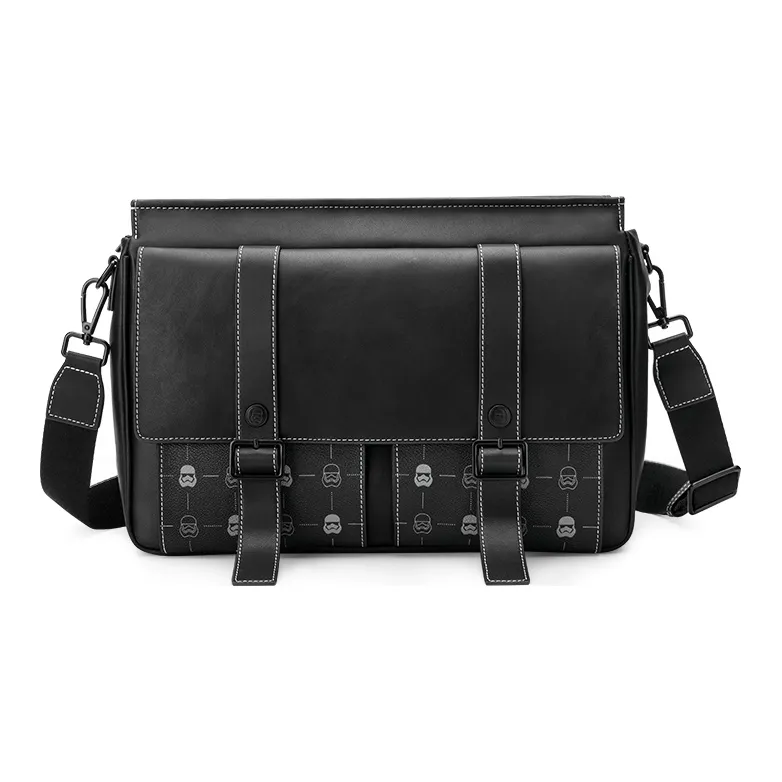 GUDI Microfiber Synthetic Leather Crossbody Bag Detachable Shoulder Strap Adjustable Large Size Men's Black-0