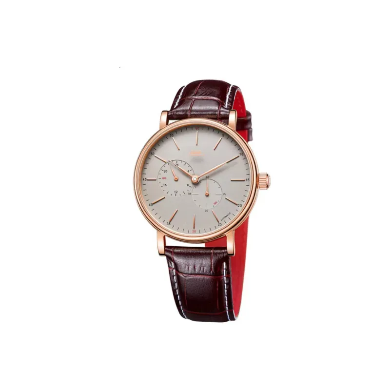 Beijing Mechanical Movement Genuine Leather Strap Watch Men's Watches White Dial-2