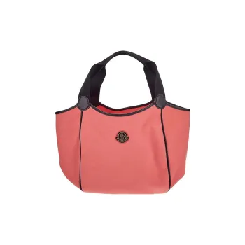 Moncler Cotton With Leather Trim Tote Bag, Shopping Bag, Shoulder Bag, Handbag Women's Pink
