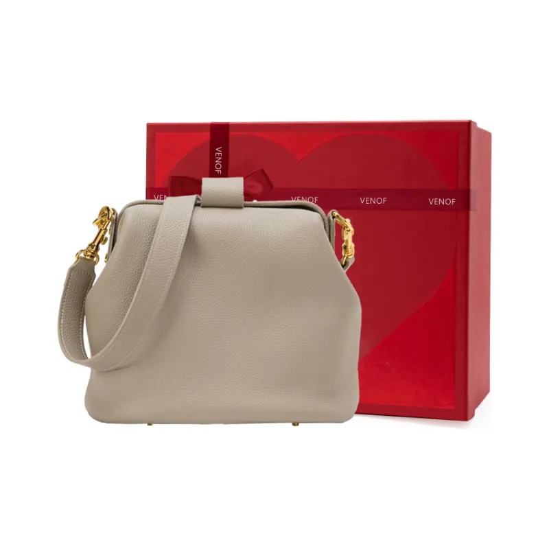 VENOF Cow Leather Doctor Bag Bucket Bag Crossbody One Shoulder Women's Multicolor-12