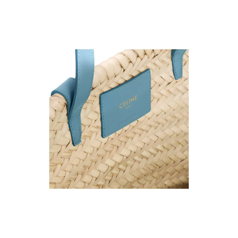 CELINE Triomphe Cow Leather Tote Bag Shopping Bag Handbag Women's Blue-3