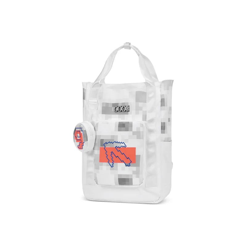 COEXISTENCE 3m Reflective Design Water Repellent Fabric Backpack Handbag Tubas Unisex White Orange-2