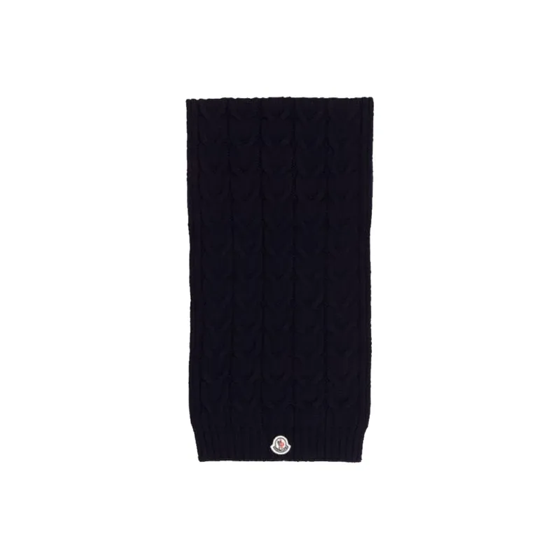 Moncler Logo patch Cable Knit Scarf-0