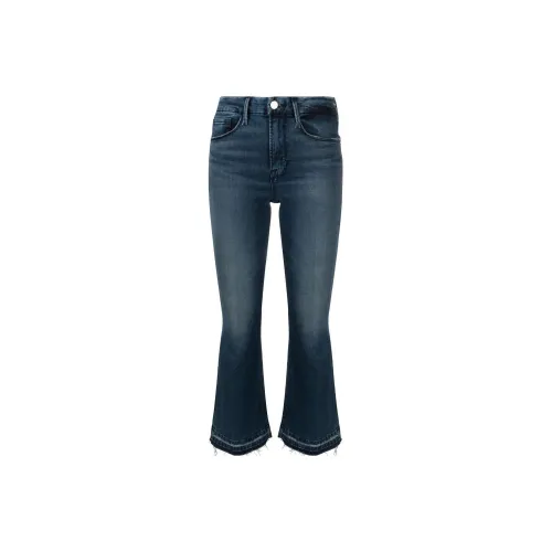 FRAME Quincy Cropped Flared Jeans