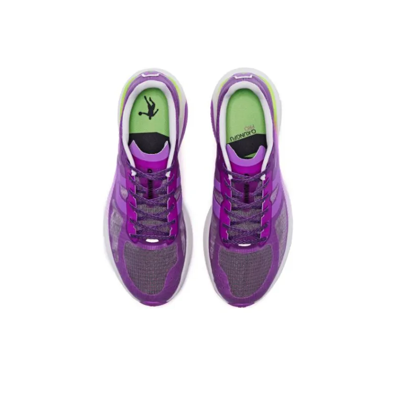 QIAODAN Feiying 1.0 Anti Slip And Wear Resistant Breathable Low Top Running Shoes Men's Purple Green-4