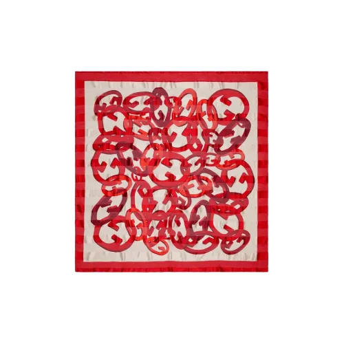 GUCCI Silk Scarves Women's Red