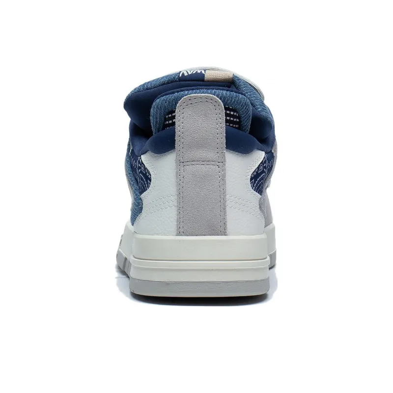 LiNing Wei Wu PRO Anti Slip Wear Resistant Low Top Skateboard Shoes Men's White Gray Blue Story Version-5