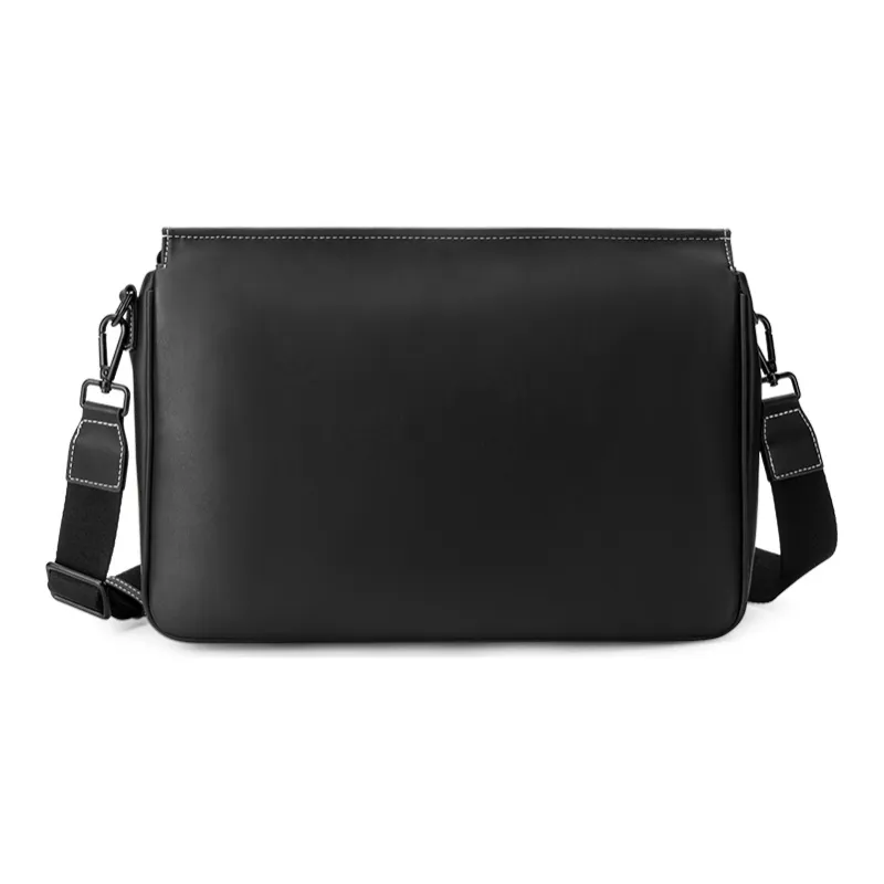 GUDI Microfiber Synthetic Leather Crossbody Bag Detachable Shoulder Strap Adjustable Large Size Men's Black-2