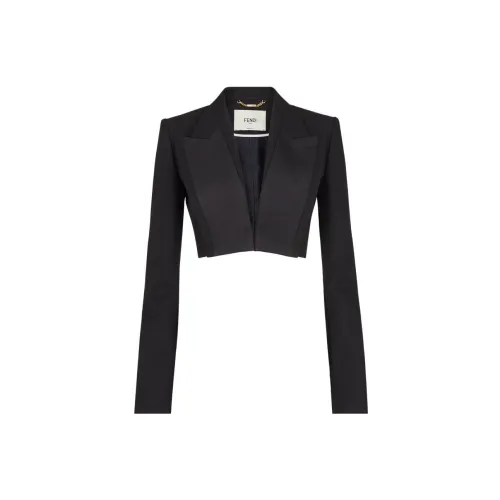 FENDI Cropped Coats Women's Black