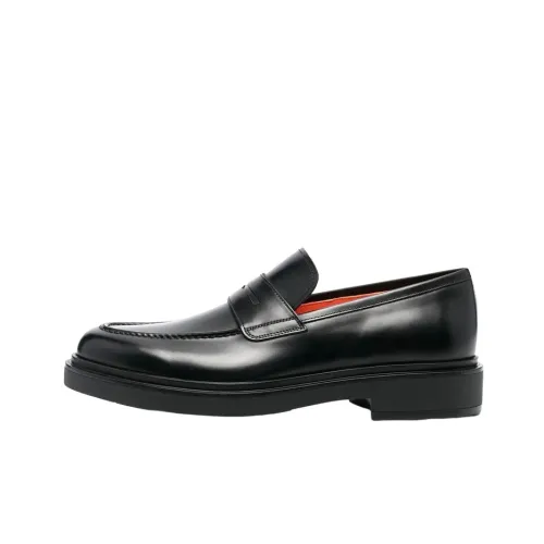 Santoni Brushed Leather Penny Loafers