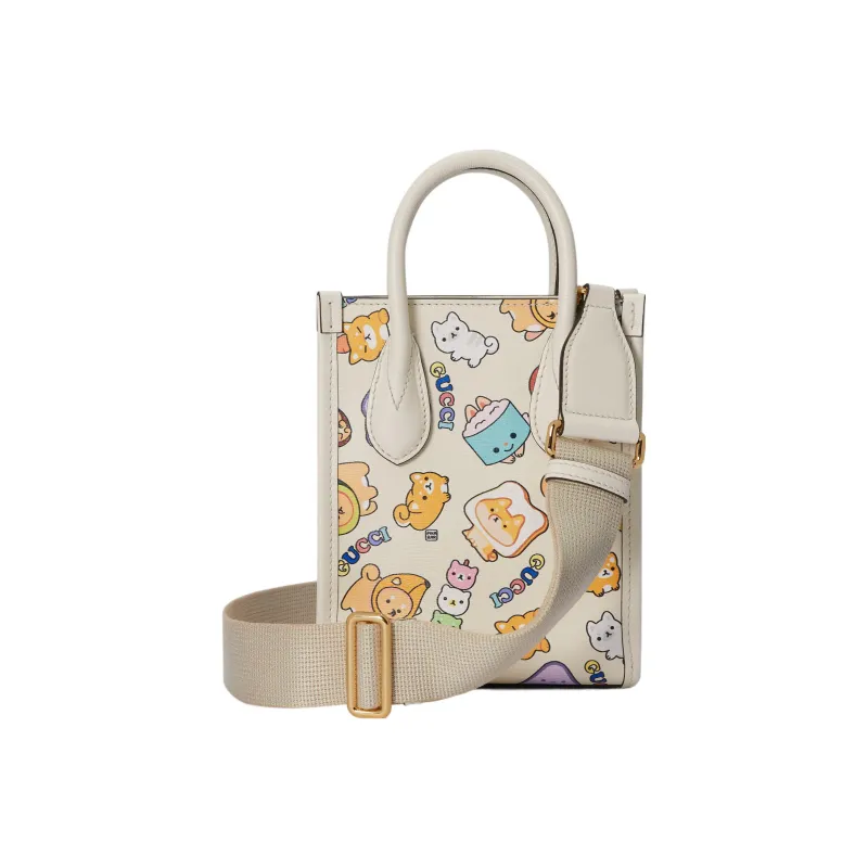 GUCCI Ophidia Leather Tote Bag, Shopping Bag, Shoulder Bag, Handbag Mini Women's White-2