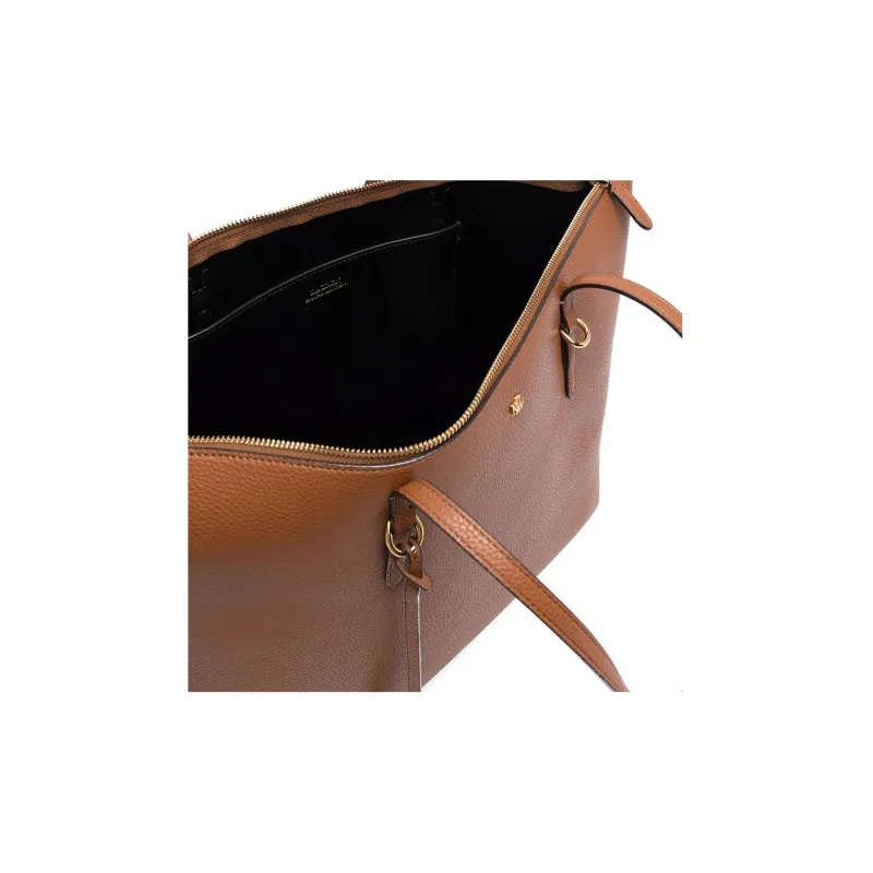 Polo Ralph Lauren Polyurethane Tote Bag, Shopping Bag, Shoulder Bag, Handbag Women's Red Brown-3
