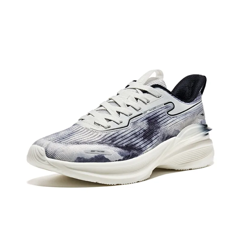 Erke Anti Slip Wear Resistant Running Shoes Men's Gray White-2