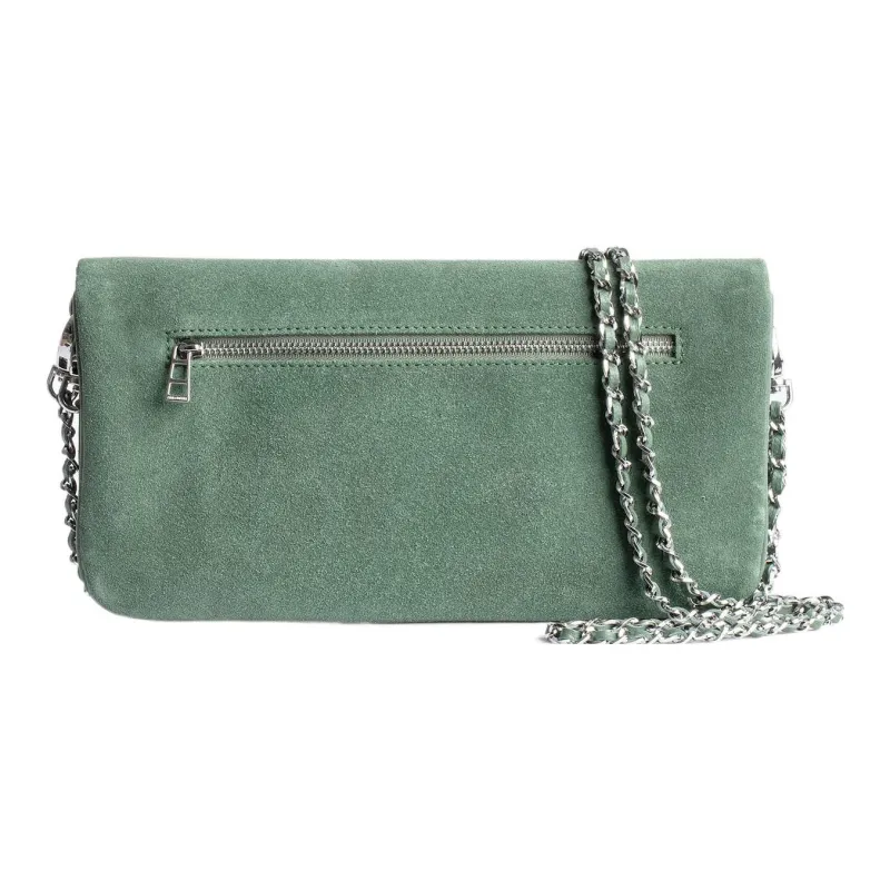 Zadig & Voltaire Suede Clutch Handbag Shoulder Bag Women's Green-2