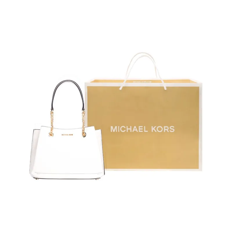 MICHAEL KORS Teagen Cow Leather Handbag, Shoulder Bag Women's Milk White-6